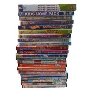 22 Mixed Kids Children DVDS Care Bears Dr Suess Scooby Doo Rugrats New Preowned
